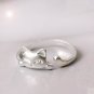3D Sterling Silver Cat Head Silhouette Ring 3 Dimensional Animal Ring Cute Kitty Dainty Ring