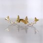 Tiny Gold Flying Butterfly Earrings Studs Sterling Silver Crystal Animal Studs Minimalist Earrings