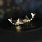Tiny Gold Flying Butterfly Earrings Studs Sterling Silver Crystal Animal Studs Minimalist Earrings