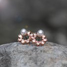 Rose gold Dainty Pearl Earrings Studs Silver Gold Vermeil Earrings Delicate Minimalist Earrings