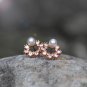 Rose gold Dainty Pearl Earrings Studs Silver Gold Vermeil Earrings Delicate Minimalist Earrings