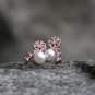 Rose gold Dainty Pearl Earrings Studs Silver Gold Vermeil Earrings Delicate Minimalist Earrings