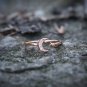 Crescent Moon Ring Rose Gold Vermeil Dainty Ring Adjustable Sterling Silver Celestial Cute Ring