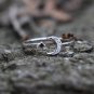 Crescent Moon Ring Rose Gold Vermeil Dainty Ring Adjustable Sterling Silver Celestial Cute Ring
