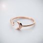 Crescent Moon Ring Rose Gold Vermeil Dainty Ring Adjustable Sterling Silver Celestial Cute Ring