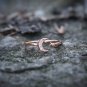 Sterling Silver Crescent Moon Ring Crystal Dainty Ring Adjustable Celestial Cute Ring