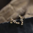 Gold Celestial Ear Jacket Star Ear Crawlers Zodiac Ear Climbers Sterling Silver Dainty Earrings