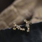 Gold Celestial Ear Jacket Star Ear Crawlers Zodiac Ear Climbers Sterling Silver Dainty Earrings