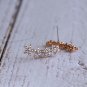 Gold flower Ear Jacket Crystal Floral Ear Crawlers Dainty Ear Climbers Sterling Silver Ear Crawlers