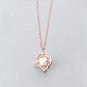 Fire Opal Fire Gemstone Rose 14K Rose Gold Vermeil Necklace Dainty Vintage Sterling Silver Necklace