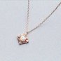 Fire Opal Fire Gemstone Rose 14K Rose Gold Vermeil Necklace Dainty Vintage Sterling Silver Necklace