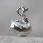 Swan Necklace Earrings Set Swarovski Pink Crystal Element Animal Sterling Silver Elegant Jewelry Set