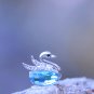Sky Blue Swan Swarovski Crystal Element Cute Animal Necklace Aquamarine Dainty Pendant Chain