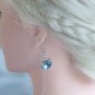 Light Pink Swan Dangle Earrings Swarovski Crystal Element Animal Sterling Silver Elegant Jewelry
