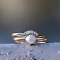 Gold Vermeil Double Layered Pearl Ring Crystal Adjustable Open Ring
