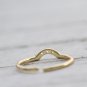 Gold Vermeil Double Layered Pearl Ring Crystal Adjustable Open Ring