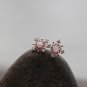 Fire Opal Snowflake Gemstone Rose 14 Gold Vermeil Earrings Studs Dainty Vintage Silver Earrings