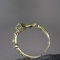 Cubic Zirconia Gold Vermeil Ring Sterling Silver Adjustable Open Ring Simple Crystal Ring