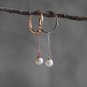Rose gold Dangle Pearl Ring Gold Vermeil Dainty Thin Ring Simple Delicate Sterling Silver Ring