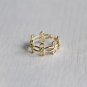 Golden flower adjustable Ring Gold Vermeil Vintage Floral Ring Dainty Elegant Open Ring for her