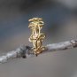 Golden flower adjustable Ring Gold Vermeil Vintage Floral Ring Dainty Elegant Open Ring for her