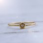 Gold Vermeil Ring Sterling Silver Adjustable Open Ring Simple Crystal Ring