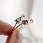 Swarovski Crystal Element Teardrop Ring Sterling Silver Waterdrop Adjustable Ring Greytone Ring
