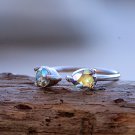 Swarovski Crystal Element Teardrop Ring Sterling Silver Waterdrop Adjustable Ring Greytone Ring