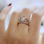 Princess Cut Crown Ring Clear Crystal Tiara Sterling Silver Dainty Ring