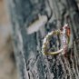 Rose Gold Vermeil Twist Open Ring Adjustable Dainty Crystal Ring Thin Ring for Her