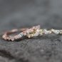 Rose Gold Vermeil Twist Open Ring Adjustable Dainty Crystal Ring Thin Ring for Her