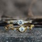 Gold Vermeil Cubic Zirconia Ring Golden Dainty CZ Sterling Silver Adjustable Ring Open Ring for Her
