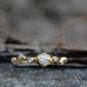 Gold Vermeil Cubic Zirconia Ring Golden Dainty CZ Sterling Silver Adjustable Ring Open Ring for Her