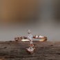 Rose Gold Vermeil Cross Ring Adjustable Dangle Ring Thin Dainty Ring CZ Open Ring