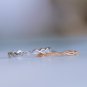 Simple Geometric Crystal Ring Sterling Silver Adjustable Open Ring Dainty Elegant CZ Ring