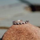 Simple Geometric Crystal Ring Sterling Silver Adjustable Open Ring Dainty Elegant CZ Ring
