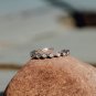Simple Geometric Crystal Ring Sterling Silver Adjustable Open Ring Dainty Elegant CZ Ring