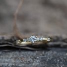 Gold Vermeil Cubic Zirconia Ring Golden Adjustable Dainty Ring Simple Elegant Ring for her