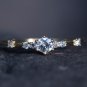 Gold Vermeil Cubic Zirconia Ring Golden Adjustable Dainty Ring Simple Elegant Ring for her