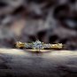 Gold Vermeil Cubic Zirconia Ring Golden Adjustable Dainty Ring Simple Elegant Ring for her