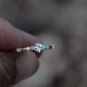 Gold Vermeil Cubic Zirconia Ring Golden Adjustable Dainty Ring Simple Elegant Ring for her