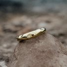 SOLD Golden CZ Faceted Ring Cubic Zirconia Adjustable Ring Gold Vermeil Dainty Open Ring for Her
