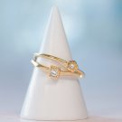 Dainty CZ Golden Adjustable Ring Cubic Zirconia Minimalist Minimal Ring Gold Vermeil Ring
