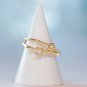Dainty CZ Golden Adjustable Ring Cubic Zirconia Minimalist Minimal Ring Gold Vermeil Ring