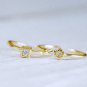 Dainty CZ Golden Adjustable Ring Cubic Zirconia Minimalist Minimal Ring Gold Vermeil Ring