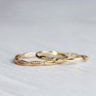 Golden CZ Twisted Ring Dainty Simple Adjustable Ring Gold Vermeil Dainty Open Ring for Her