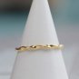 Golden CZ Twisted Ring Dainty Simple Adjustable Ring Gold Vermeil Dainty Open Ring for Her
