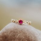 Gold Vermeil Ruby Ring Simple Dainty Ring Sterling Silver Red Minimalist Ring Minimal Ring