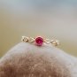 Gold Vermeil Ruby Ring Simple Dainty Ring Sterling Silver Red Minimalist Ring Minimal Ring