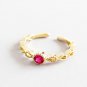 Gold Vermeil Ruby Ring Simple Dainty Ring Sterling Silver Red Minimalist Ring Minimal Ring